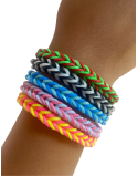 Two-color rubber band bracelet