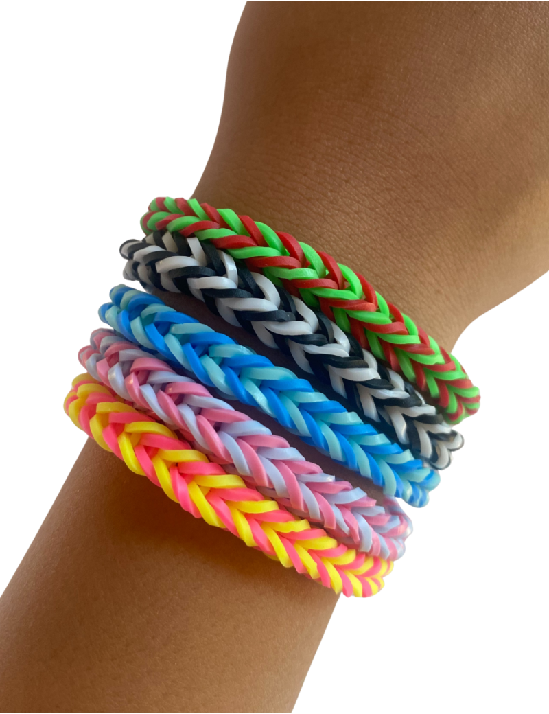 Two-color rubber band bracelet