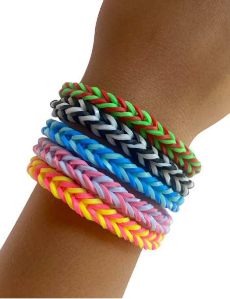 Two-color rubber band bracelet