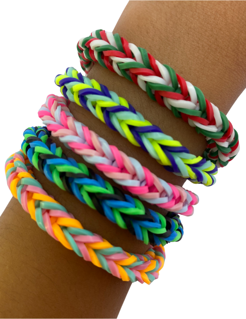 Three-color rubber band bracelet