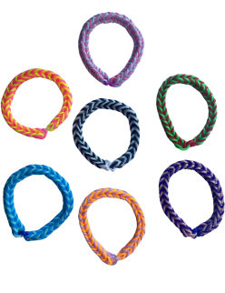 Two-color rubber band bracelet