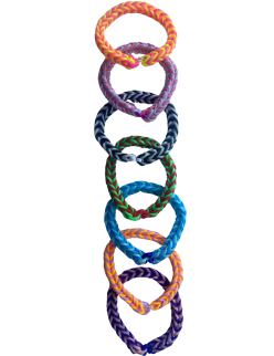Two-color rubber band bracelet