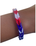 Flag-inspired rubber band bracelet