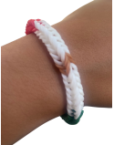 Flag-inspired rubber band bracelet