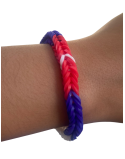 Flag-inspired rubber band bracelet