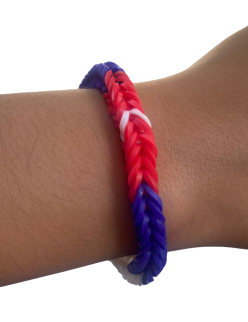 Flag-inspired rubber band bracelet
